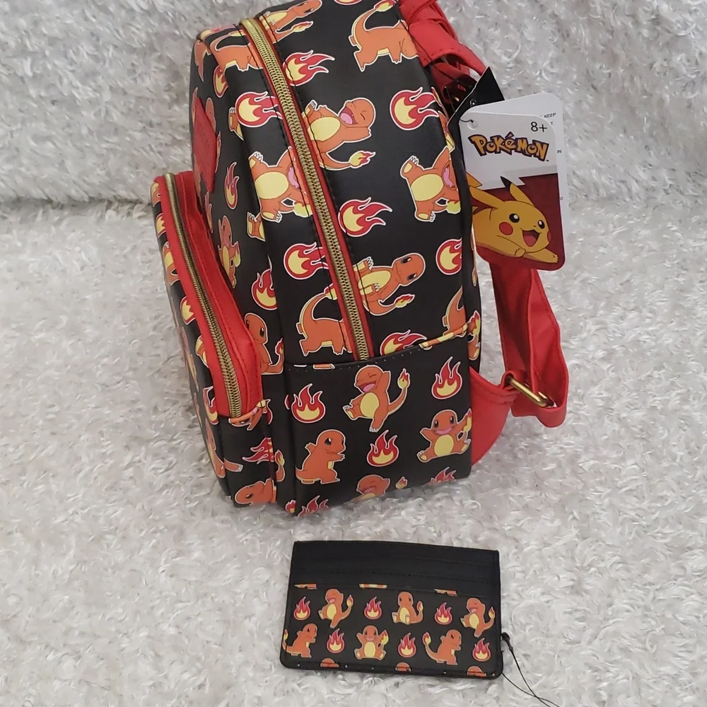 Loungefly Pokémon Charmander flames mini backpack and cardholder